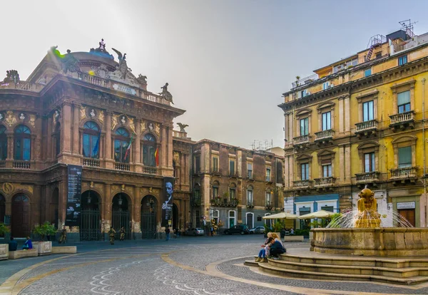 Catania Italië April 2017 Uitzicht Het Teatro Massimo Bellini Catania — Stockfoto