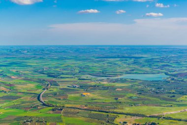 Erice köyden, Ital alınan Sicilya havadan görünümü