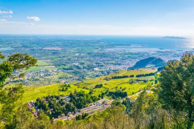 Erice köyden, Ital alınan Sicilya havadan görünümü