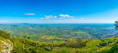 Erice köyden, Ital alınan Sicilya havadan görünümü