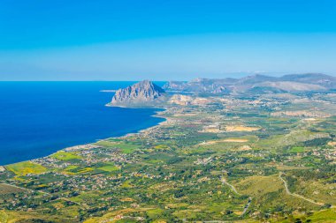 Monte cofano, Ital hakim Sicilya kıyılarının havadan görünümü
