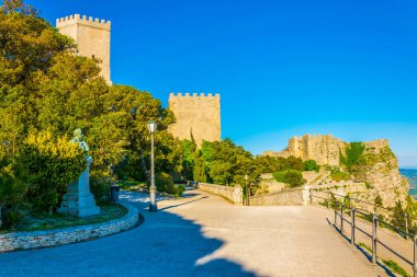 Castello di Venere Erice, Sicilya, İtal 'da.
