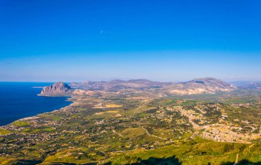 Monte cofano, Ital hakim Sicilya kıyılarının havadan görünümü
