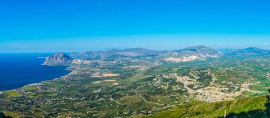Monte cofano, Ital hakim Sicilya kıyılarının havadan görünümü