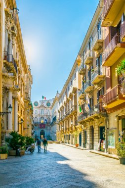 Corso Vittorio Emanuele Trapani, Sicilya, Ital görünümünü
