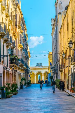 VIA torre arsa içinde Trapani, Sicilya, Ital görünümünü