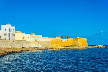 Seaside Sicilya şehir Trapani, Ital görünümü