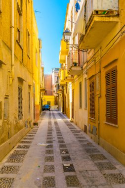 Marsala, Sicilya, Ital dar bir sokakta görünümünü