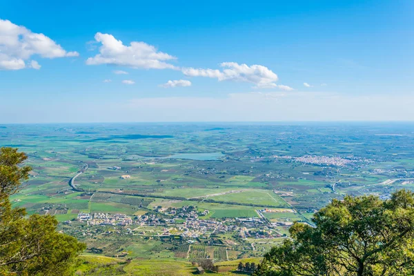 Erice köyden, Ital alınan Sicilya havadan görünümü