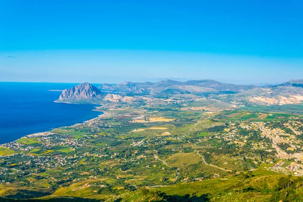 Monte cofano, Ital hakim Sicilya kıyılarının havadan görünümü