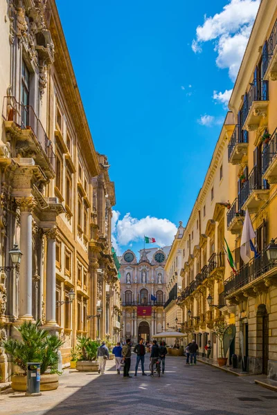 Weergave Van Corso Vittorio Emanuele Trapani Sicilië Ital — Stockfoto