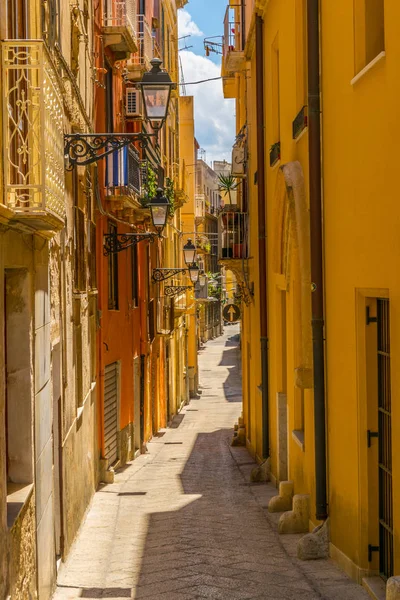 Vista Una Calle Estrecha Trapani Sicilia Ital — Foto de Stock