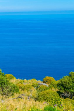 Cefalu, Sicilya, ital la rocca üst bozulmamış doğanın görünümü