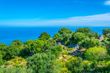 Cefalu, Sicilya, Ital La Rocca Dağı'nda yer alan bir kale kalıntıları
