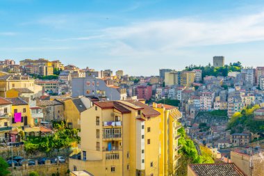 Sicilya, Ital Enna şehrin havadan görünümü