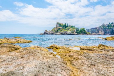 Isola bella Taormina, Sicilya, Ital yakınındaki