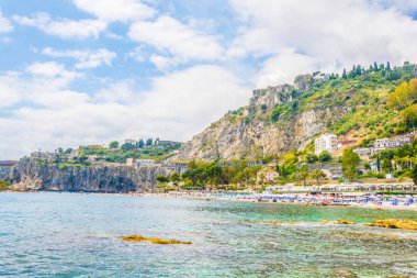 Isola Bella Taormina, Sicilya, Ital içinde çevre beach görünümünü