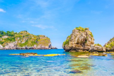 Isola bella Taormina, Sicilya, Ital yakınındaki
