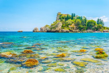 Isola bella Taormina, Sicilya, Ital yakınındaki
