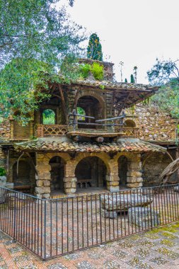 Yapıların içinde Park Giardini della villa comunale Taormina, Sicilya, Ital içinde