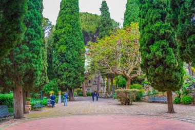 Park Giardini della villa komunale Taormina, Sicilya, Ital