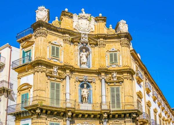 Detail Building Quattro Canti Square Palermo Sicily Ital — Stock Photo, Image