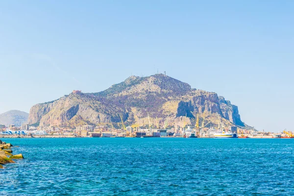 Sahil Kentin Sicilya Palermo Ital Görünümünü — Stok fotoğraf