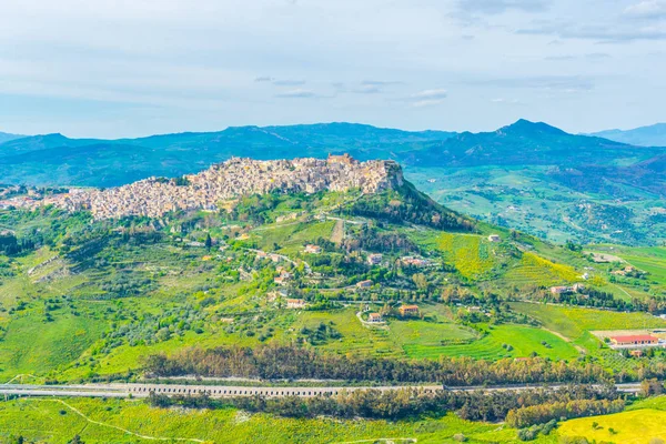 Vue Village Calascibetta Dans Centre Sicile Italie — Photo