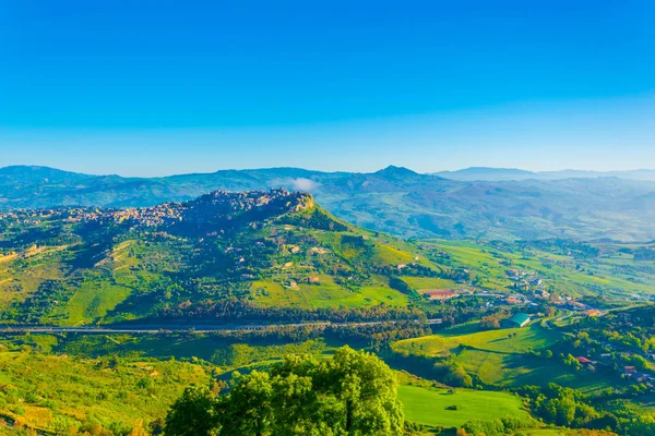 Sunsrise Weergave Van Calascibetta Dorp Centraal Sicilië Italië — Stockfoto