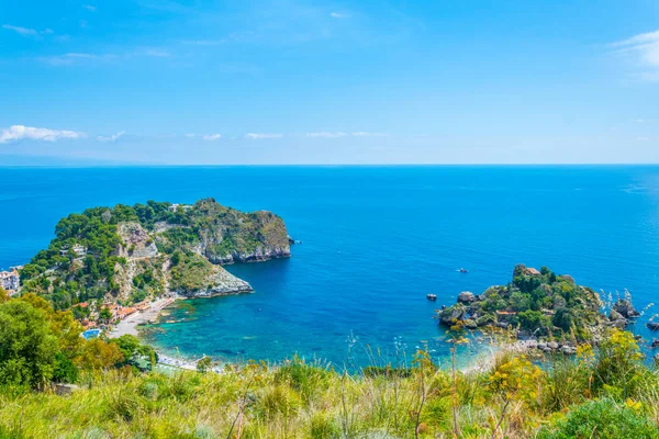 Vista Aérea Isola Bella Perto Taormina Sicília Ital — Fotografia de Stock