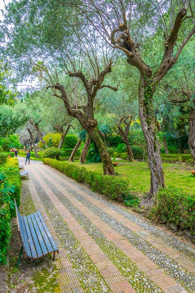 Park Giardini Della Villa Comunale Taormina Sicilien Ital — Stockfoto