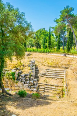 Syracuse, Sicilya, Ital içinde Roma amfi tiyatro kalıntıları