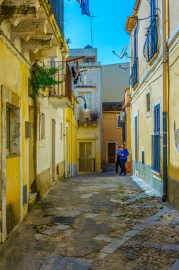 Noto, Sicilya, Ital dar bir sokakta görünümünü