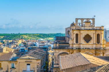 Görünüm chiesa di San Carlo'da Noto, Sicilya, Ital