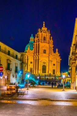 San giorgio Ragusa Sicilya, Ital katedral gece görünümü