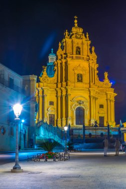 San giorgio Ragusa Sicilya, Ital katedral gece görünümü