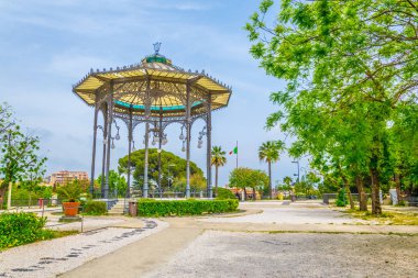 Viewpoint with a pavilion in Bellini garden park in Catania, Sicily, Ital clipart