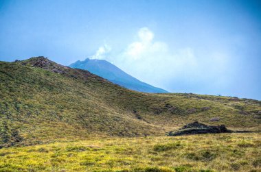 Sicilya, Ital etna Dağı yamacında bayındır yabani bitki örtüsü