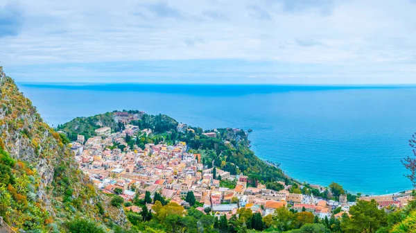 Vista Aérea Taormina Sicília Ital — Fotografia de Stock