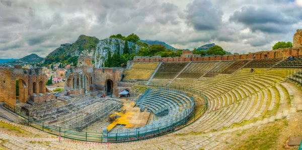 Teatro Antico Taormina Sicily Ital — Stock Photo, Image