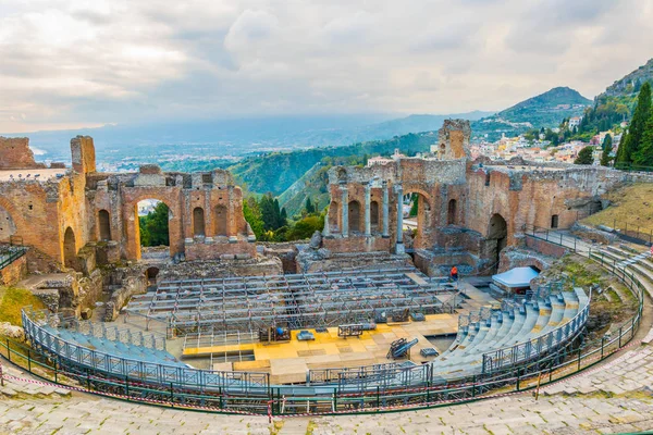 Teatro Antico Taormina Sicily Ital — Stock Photo, Image