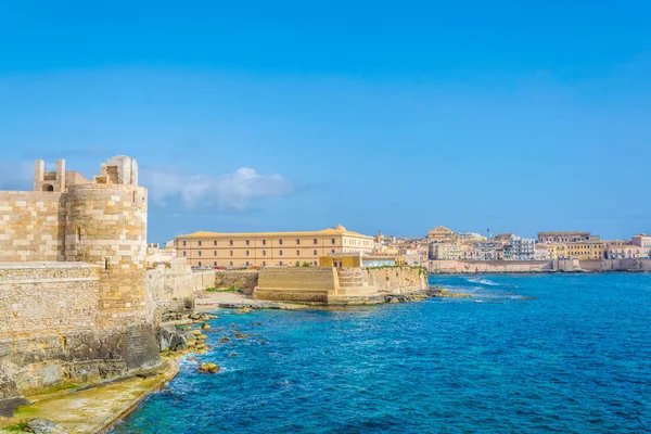 Vista Passeio Marítimo Torno Cidade Velha Siracusa Sicília Ital — Fotografia de Stock