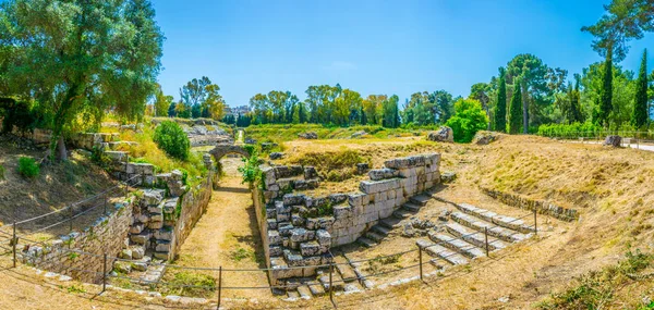 Ruins Roman Amphitheater Syracuse Sicily Ital — Stock Photo, Image