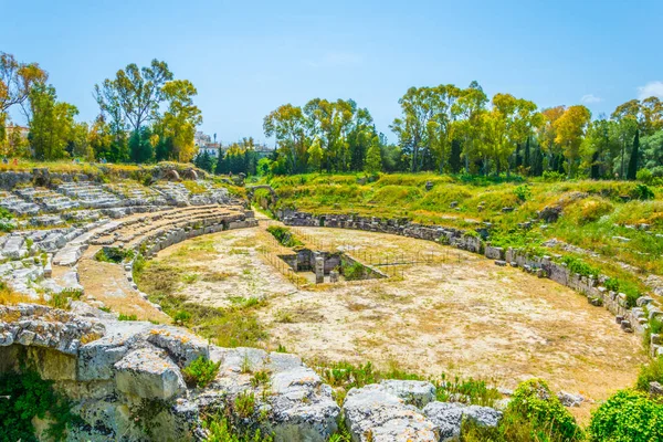 Ruïnes Van Het Romeinse Amfitheater Syracuse Sicilië Ital — Stockfoto