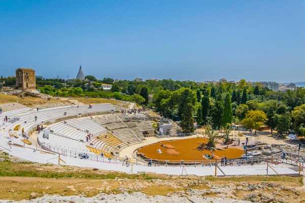 Ruinerna Den Grekiska Teatern Syrakusa Sicilien Ital — Stockfoto