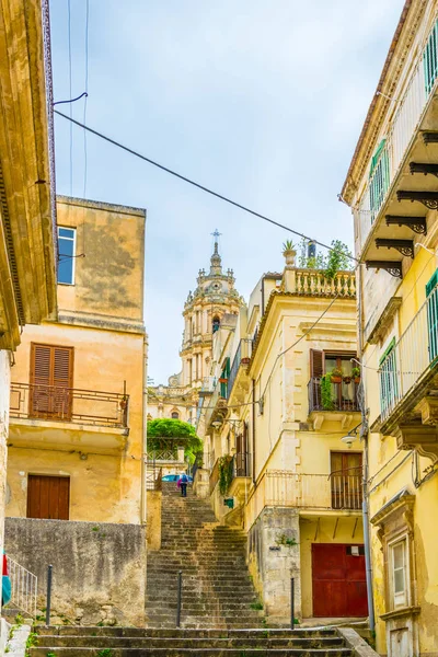 Vista Una Calle Estrecha Modica Sicilia Italia — Foto de Stock