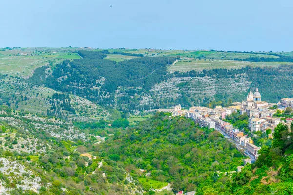 Letecký Pohled Staré Město Sicilského Města Ragusa Ibla Ital — Stock fotografie