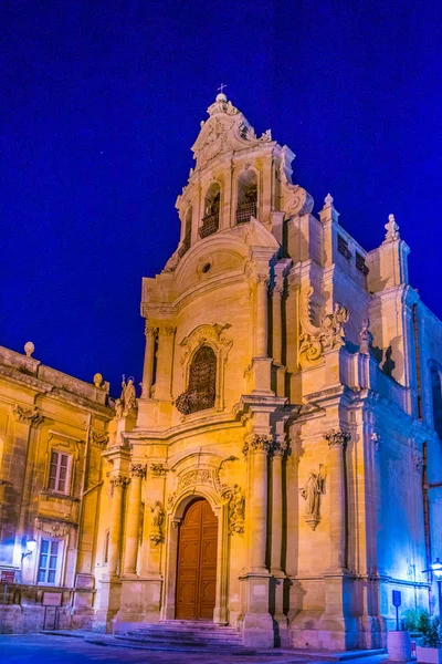 Éjszakai Kilátás Chiesa San Giuseppe Ragusában Ragusa Ital — Stock Fotó