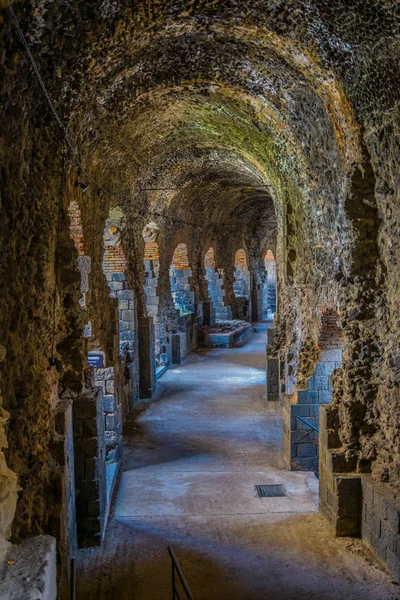 Een Innerlijke Passage Binnenkant Van Het Oude Romeinse Theater Catania — Stockfoto