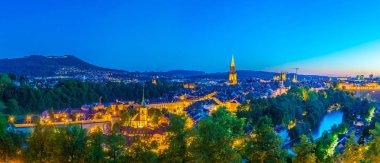Bern Switzerlan gün batımı görünümü